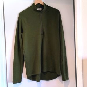 Men's ibex Technical Merino Wool 1/4 Zip Sweater, Large, Green